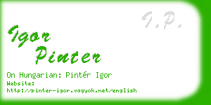 igor pinter business card